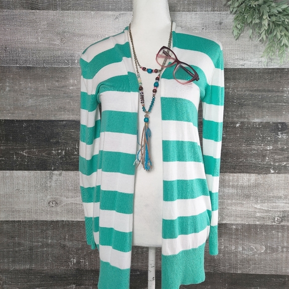 89th & Madison Sweaters - 89th & Madison striped teal cardigan $4/25